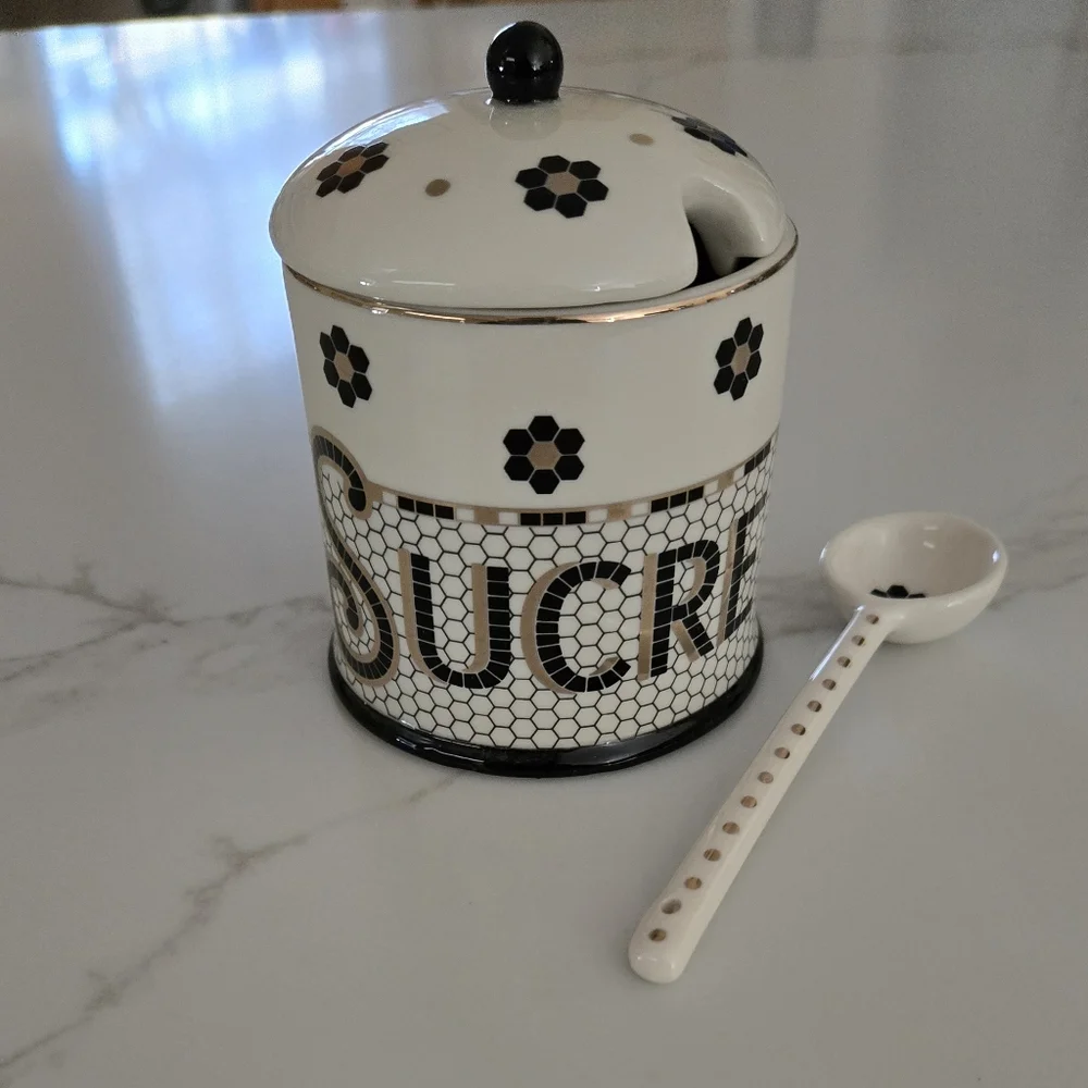 NEW Anthropologie Bistro Tile Sugar Bowl